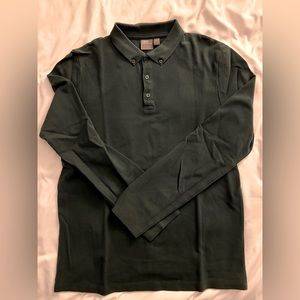 ASOS Long-Sleeve Polo Forrest Green
